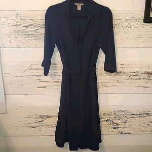 H&M Navy Belted Shirt Dress